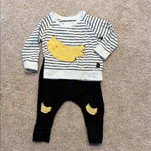 Huxbaby Striped Banana Top and Matching Pants
